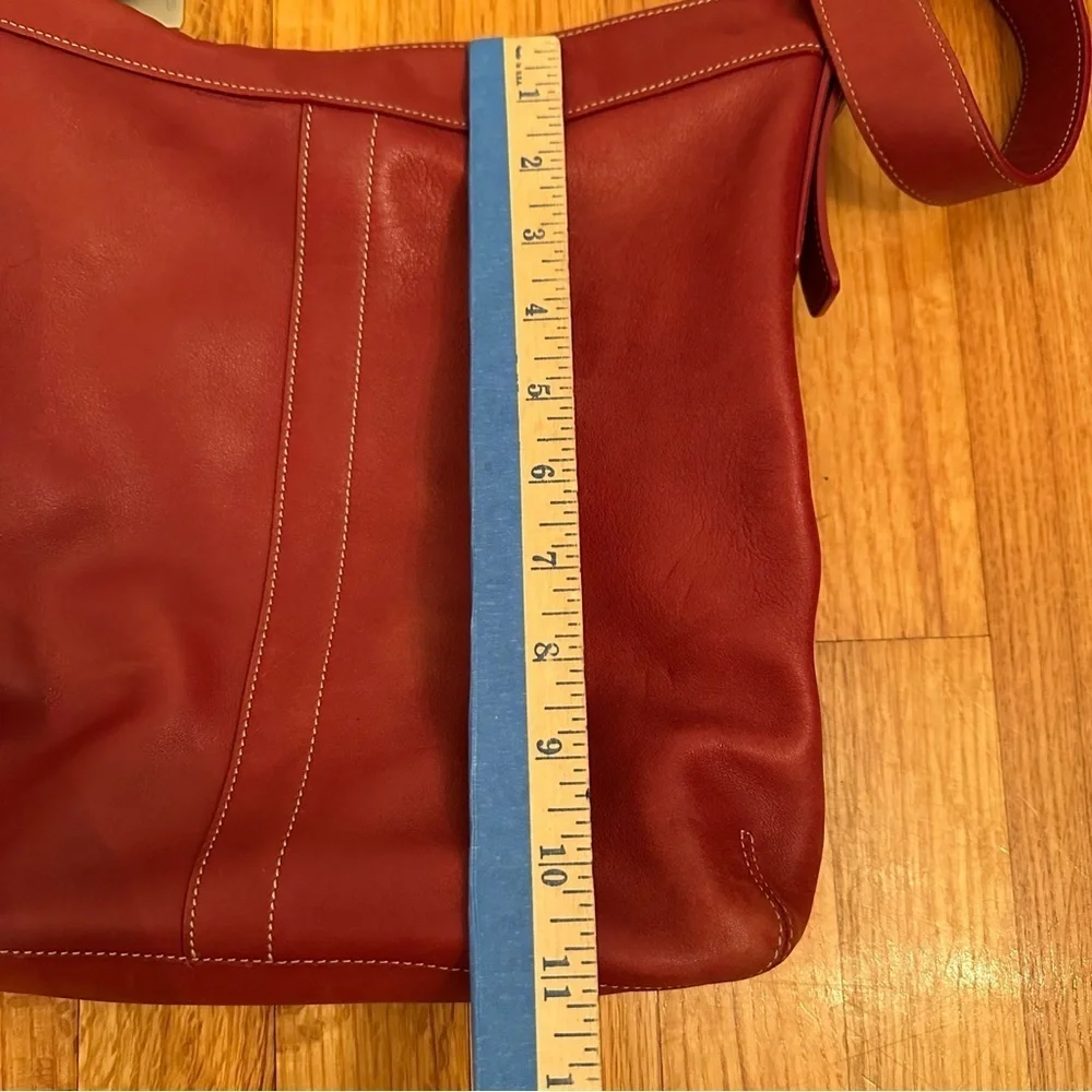 COACH Legacy Red Leather Vintage Slim Duffle Shoulder Bag